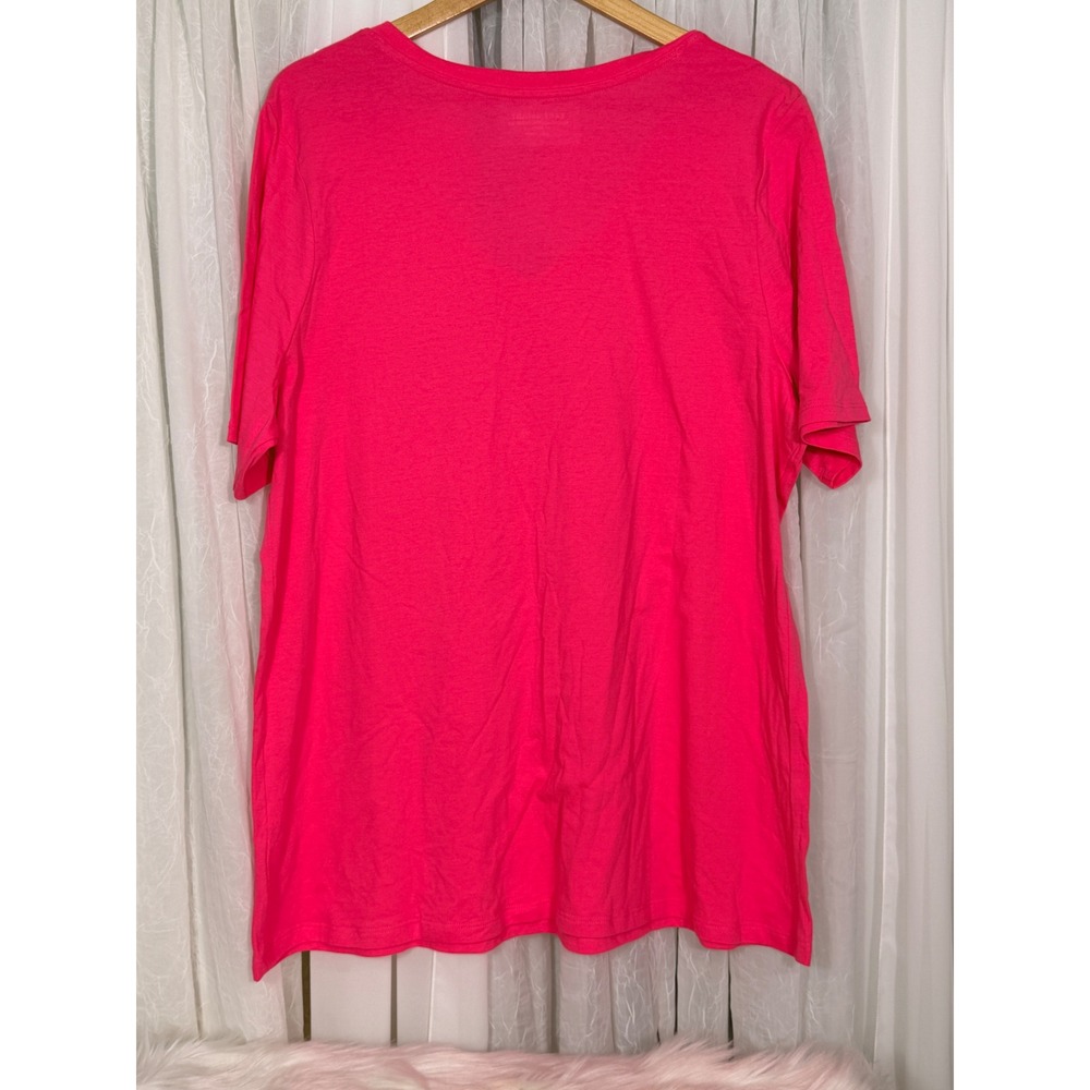Lane Bryant Classic Perfect Tee Hot Pink V-Neck Short Sleeve Shirt 18/20 NWT